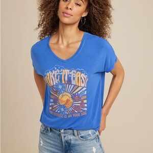 NWT! MAURICES Take it Easy Graphic Oversized Tee